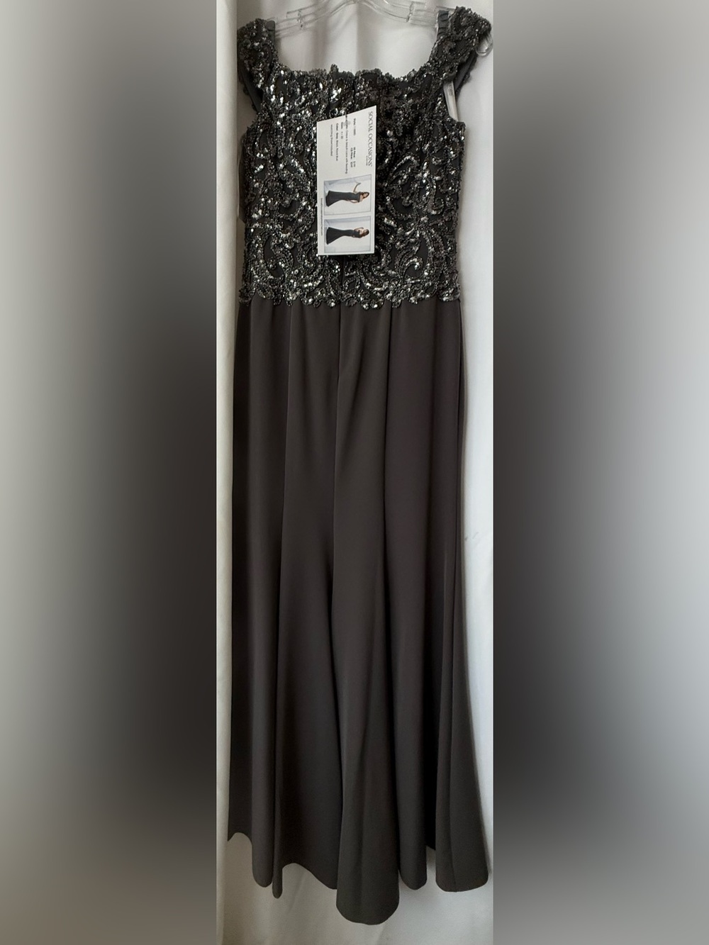 Mon Cheri Gray Embellished Evening Dress - Picture 5 of 5